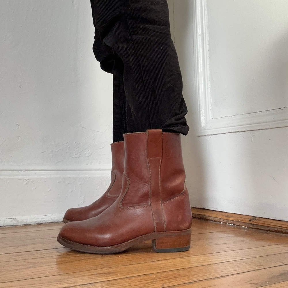 Great tan leather riding boots La Gardiane size 7.5 medium high